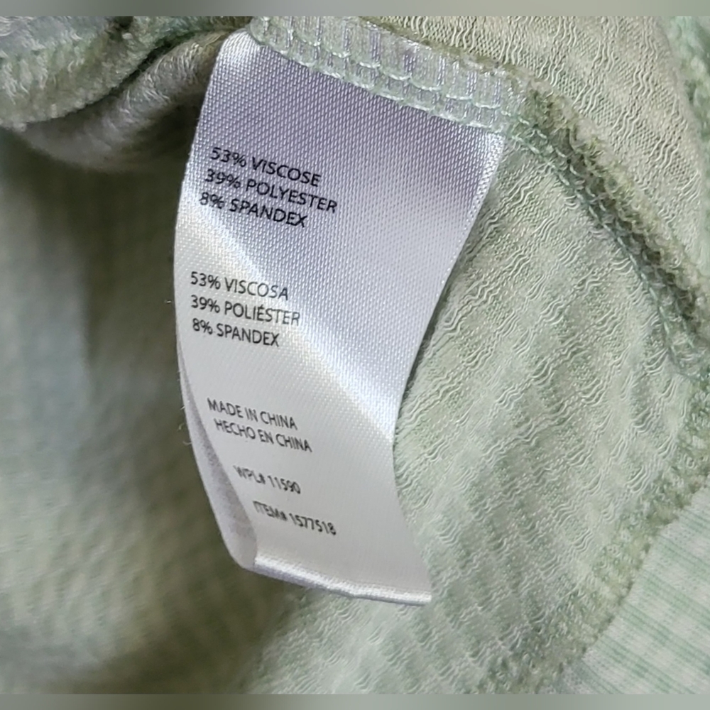 Weatherproof Vintage Women's Green Surf Spray Gingham Long Sleeves Hoodie Medium - Picture 5 of 7